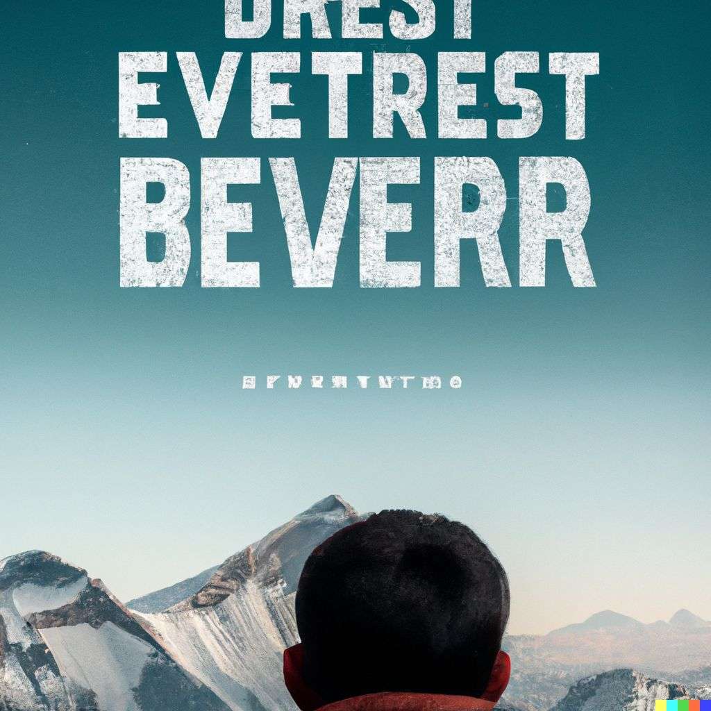 someone gazing at Mount Everest, promotional poster for an independent movie